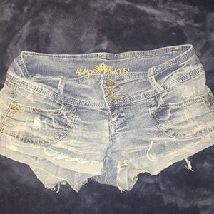 Almost famous light wash jean shorts